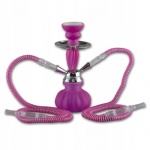 % Fajka wodna 2 węże neon pink 25 cm 